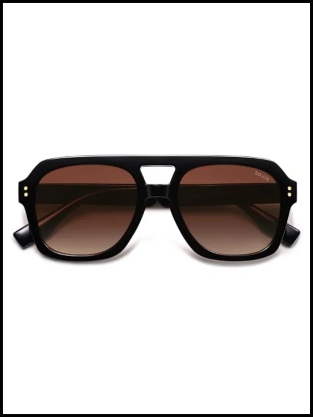 Retro Thick Polarized Aviator Sunglasses for Women Men, Large Bold Square Pilot